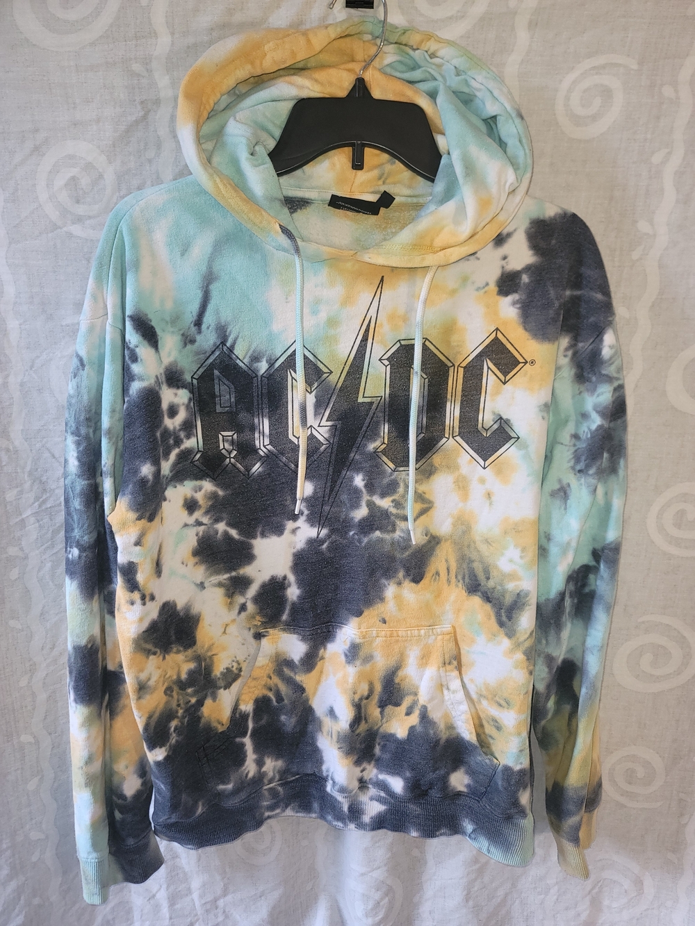 AC/DC Tie-Dye Pullover Hoodie - Multicolor
